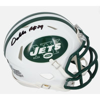 Darrelle Revis Autographed New York Jets 1998-18 Throwback Speed Mini Helmet Beckett