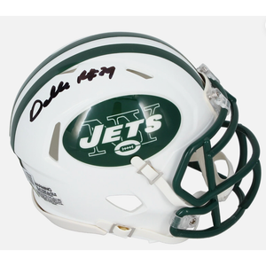 Darrelle Revis Autographed New York Jets 1998-18 Throwback Speed Mini Helmet Beckett