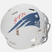 Christian Gonzalez Autographed New England Patriots White Rivalries Speed Authentic Helmet Beckett