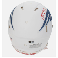 Christian Gonzalez Autographed New England Patriots White Rivalries Speed Authentic Helmet Beckett