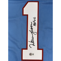 Warren Moon of the Houston Oilers Autographed "HOF 06" Custom #1 Jersey Beckett