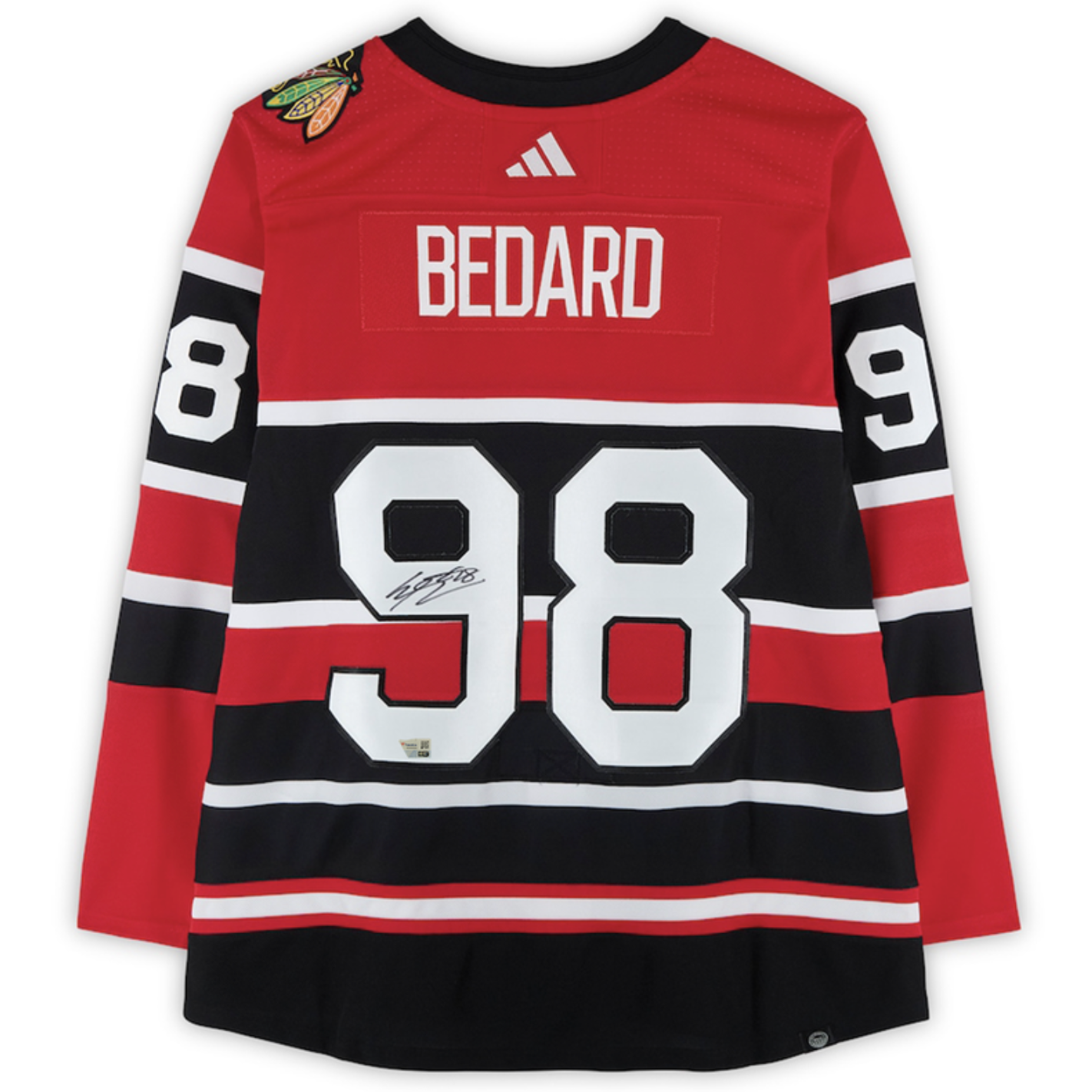 Connor Bedard Autographed Blackhawks Authentic Adidas Retro Jersey Fanatics