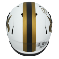 Rashid Shaheed Autographed (in Gold) New Orleans Saints 'Lunar Eclipse' Mini Helmet Beckett