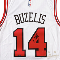 Matas Buzelis Autographed Chicago Bulls White Association Edition Jersey Panini