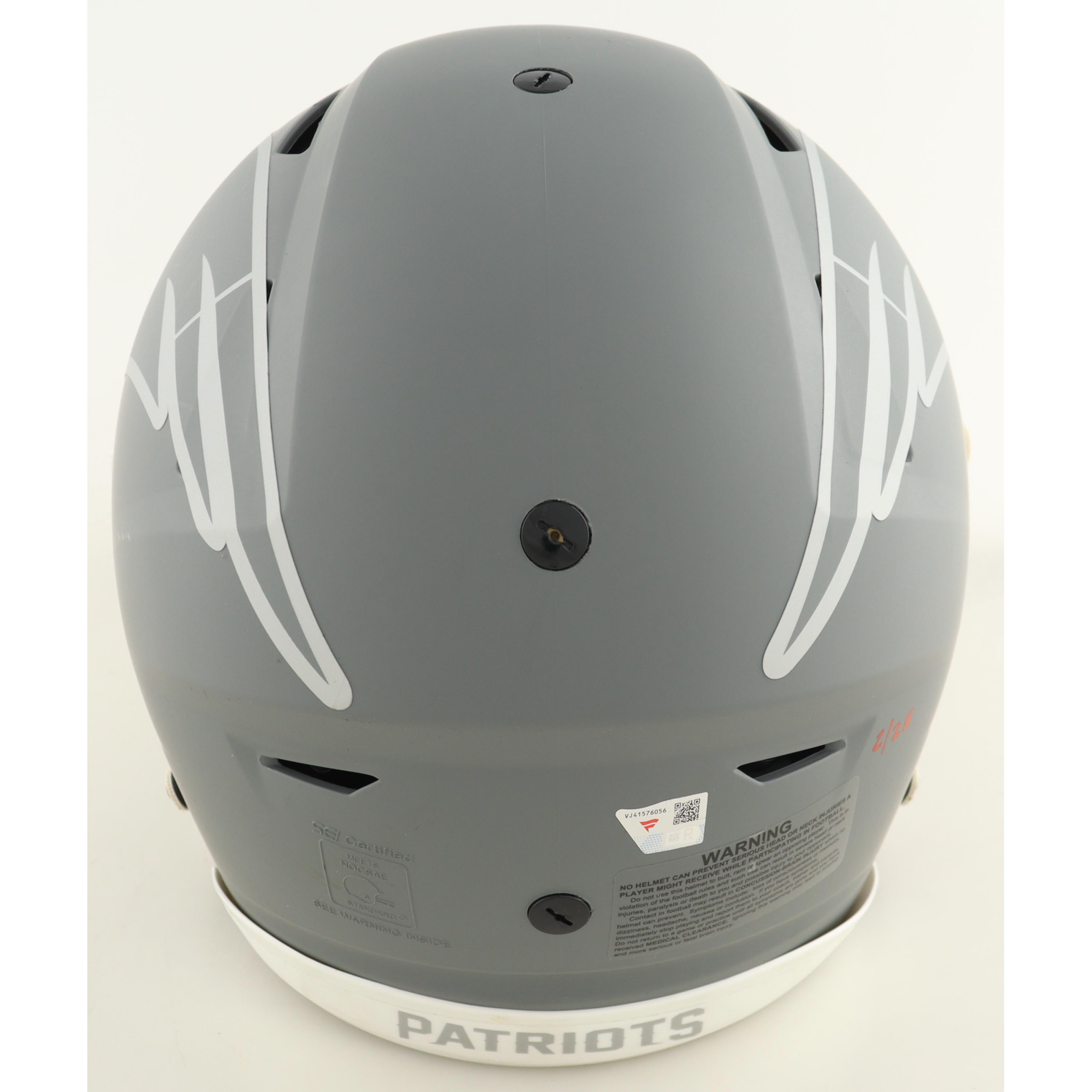 Tom Brady Autographed "6x Champs" Patriots Slate SpeedFlex Helmet Fanatics LE 25