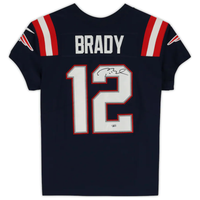 TOM BRADY Autographed Patriots Nike Elite Navy Blue Color Rush Jersey FANATICS