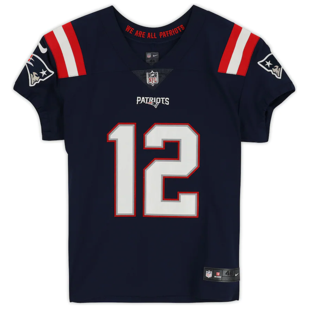 TOM BRADY Autographed Patriots Nike Elite Navy Blue Color Rush Jersey FANATICS