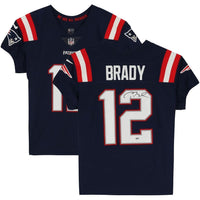 TOM BRADY Autographed Patriots Nike Elite Navy Blue Color Rush Jersey FANATICS