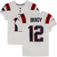TOM BRADY Autographed NE Patriots Nike Elite White Color Rush Jersey FANATICS
