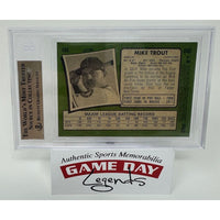 Mike Trout Los Angeles Angels 2020 Topps Heritage Action Variation #466 Trading Card BGS 9.5