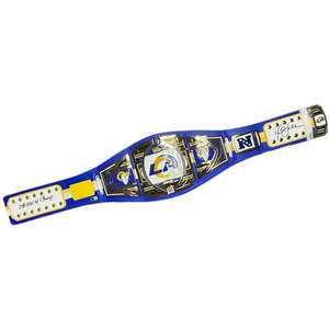 Marshall Faulk Autographed/Inscribed "SB XXXIV Champs" Los Angeles Rams Legacy Title Belt Beckett