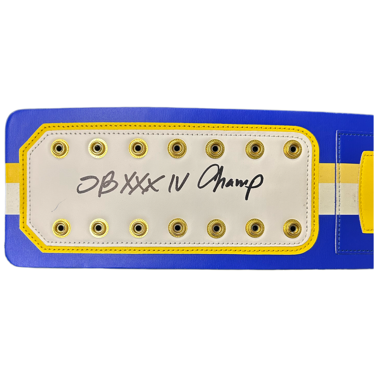 Marshall Faulk Autographed/Inscribed "SB XXXIV Champs" Los Angeles Rams Legacy Title Belt Beckett