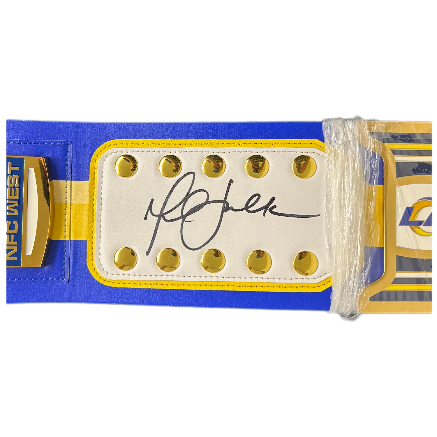 Marshall Faulk Autographed/Inscribed "SB XXXIV Champs" Los Angeles Rams Legacy Title Belt Beckett
