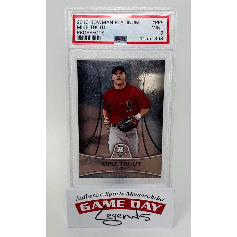 Mike Trout Los Angeles Angels 2010 Bowman Platinum Prospects #PP5 PSA Mint 9