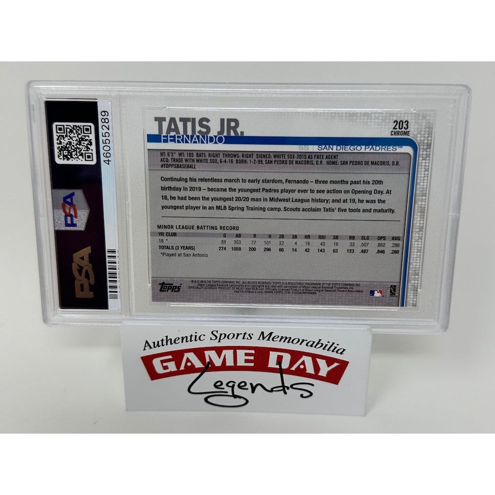 Fernando Tatis Jr. San Diego Padres 2019 Topps Chrome RC #203 PSA 10 Gem Mint
