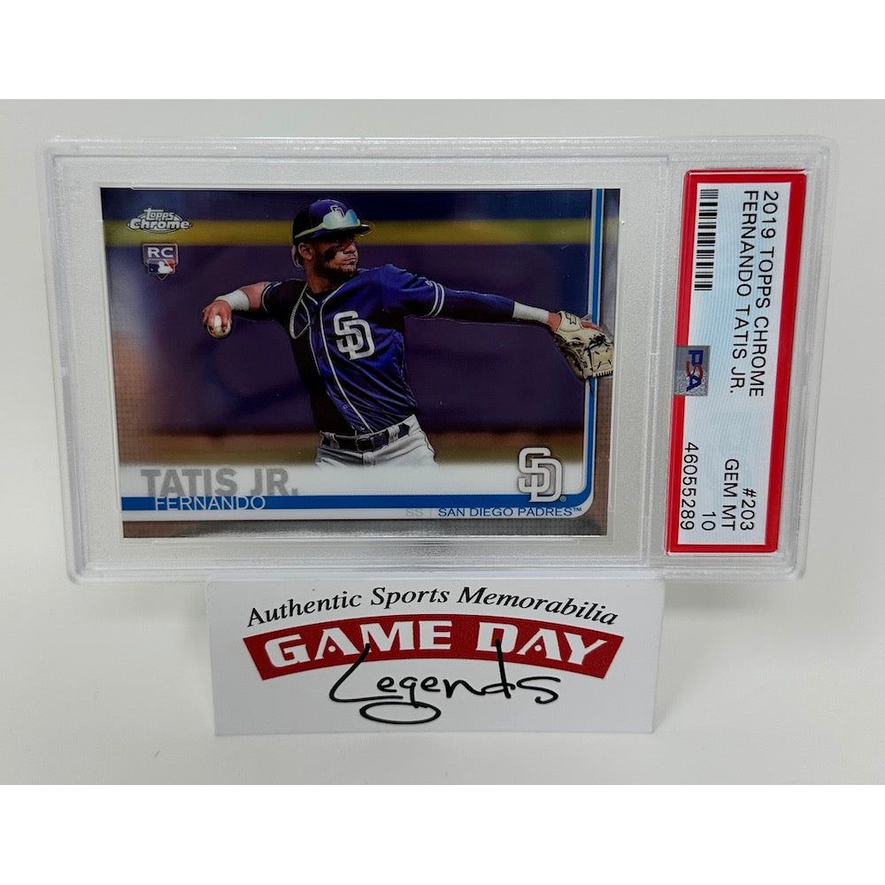 Fernando Tatis Jr. San Diego Padres 2019 Topps Chrome RC #203 PSA 10 Gem Mint