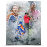 Tiger Woods / Wayne Gretzky Autographed 16" x 20" Photograph UDA LE 100