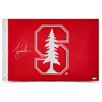 Tiger Woods Autographed Stanford Cardinal Official Pin Flag UDA