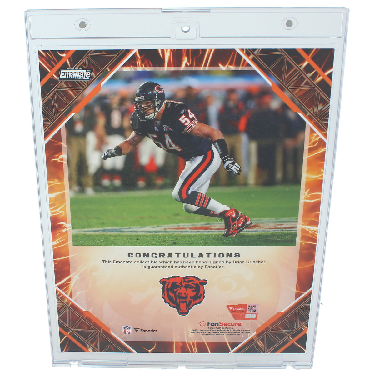 Brian Urlacher Autographed Chicago Bears 2025 NFL Emanate Orange 8x10 Photo Collage Fanatics LE 18/25