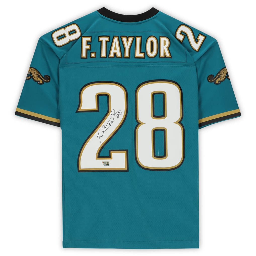 Fred Taylor Authentic Jacksonville Jaguars Autographed Teal Mitchell &amp; Ness 1998 Legacy Jersey Fanatics
