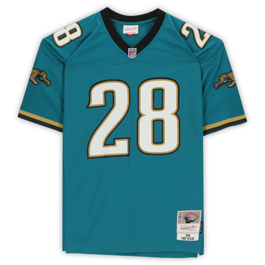 Fred Taylor Authentic Jacksonville Jaguars Autographed Teal Mitchell &amp; Ness 1998 Legacy Jersey Fanatics