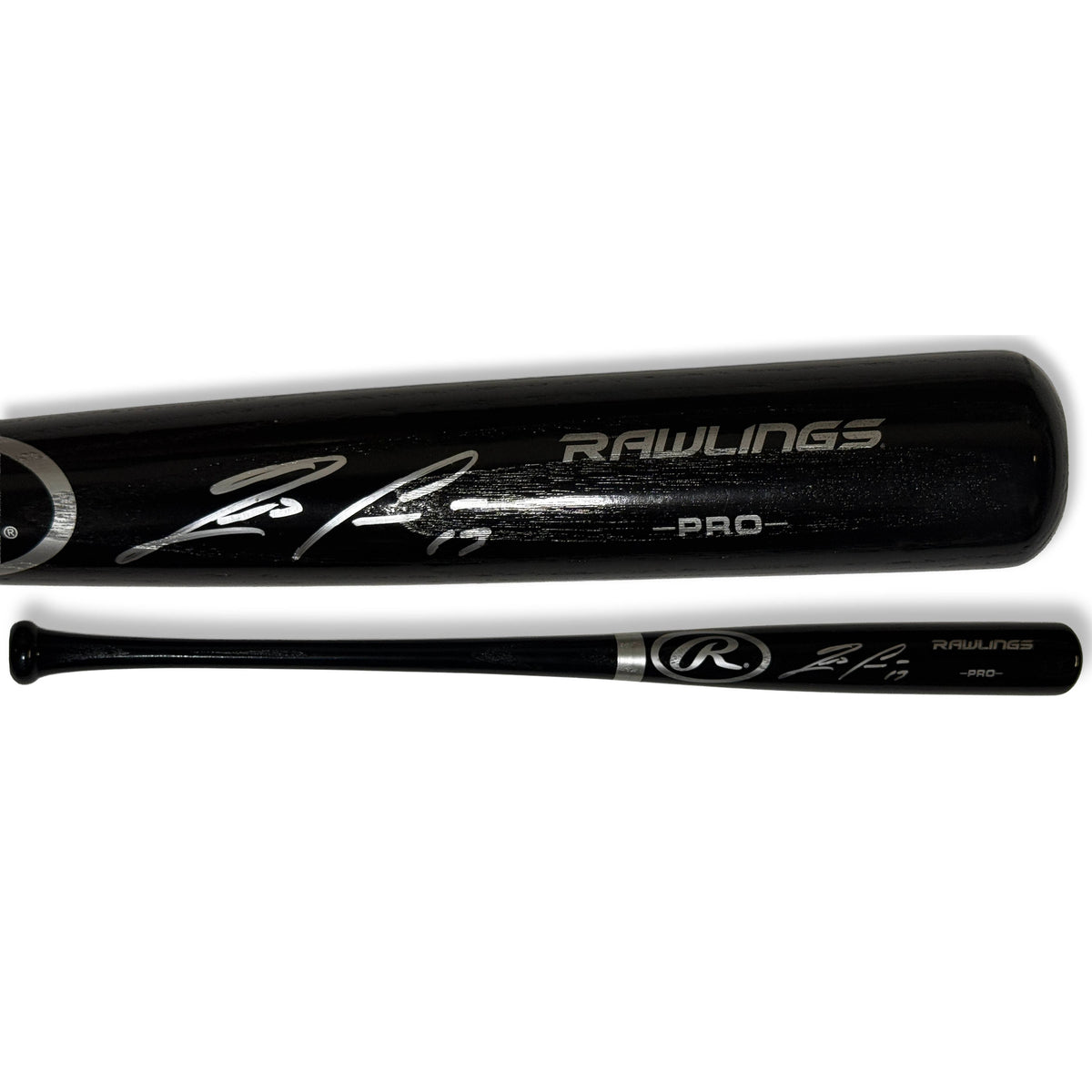 Ronald Acuna Atlanta Braves Autographed Black Rawlings Pro Bat JSA