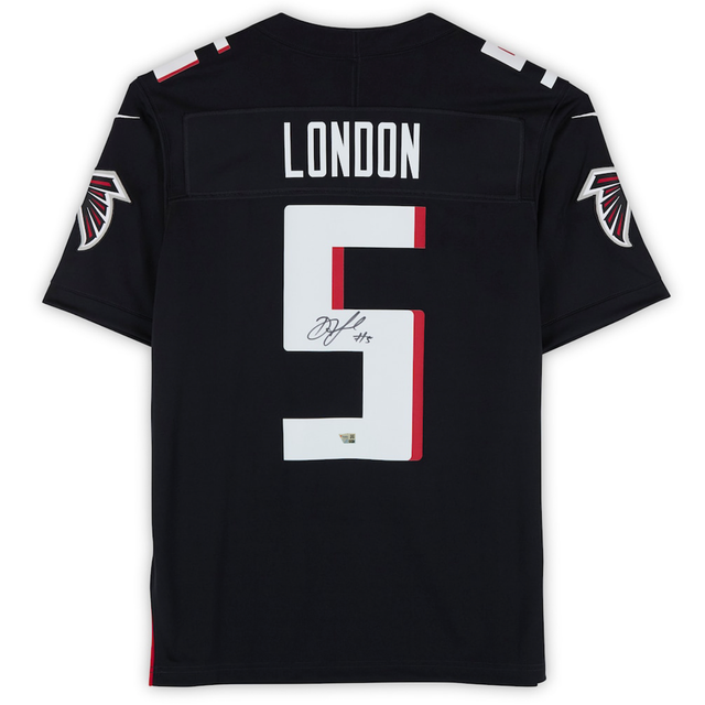Drake London Autographed Atlanta Falcons Black Nike Jersey Fanatics