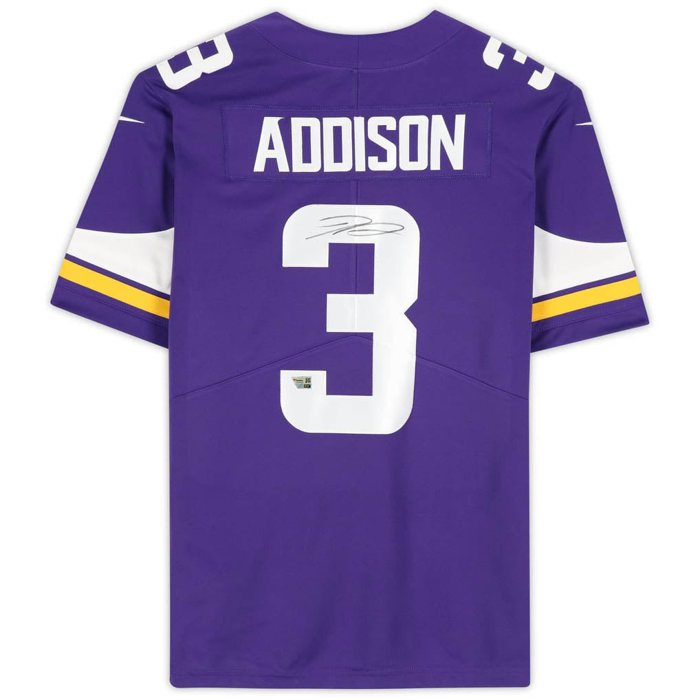 Jordan Addison Autographed Minnesota Vikings Purple Nike Game Jersey Fanatics