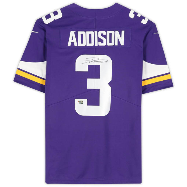 Jordan Addison Autographed Minnesota Vikings Purple Nike Game Jersey Fanatics