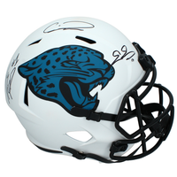 Travis Etienne, Calvin Ridley & Even Engram Signed Jaguars Speed Helmet Beckett