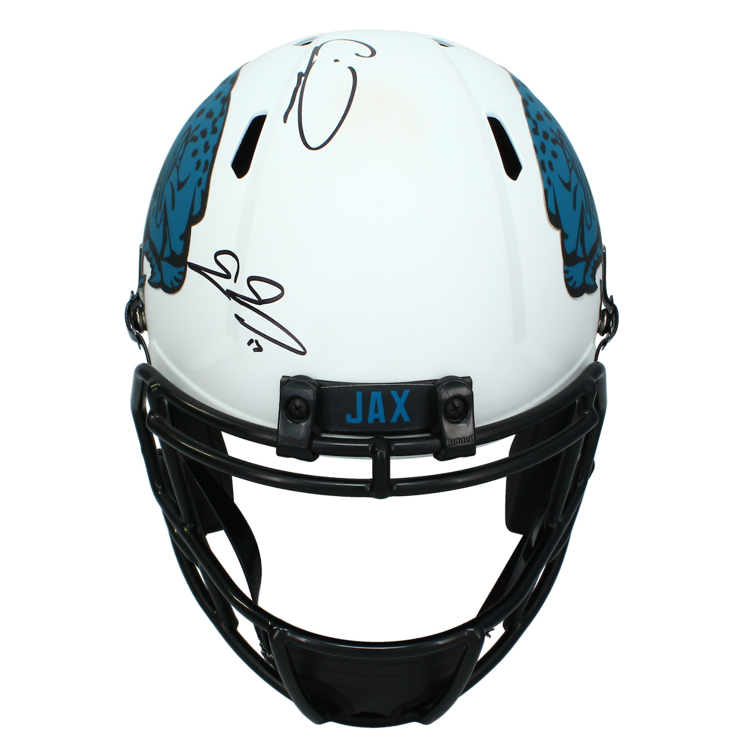 Travis Etienne, Calvin Ridley & Even Engram Signed Jaguars Speed Helmet Beckett