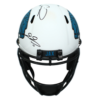 Travis Etienne, Calvin Ridley & Even Engram Signed Jaguars Speed Helmet Beckett