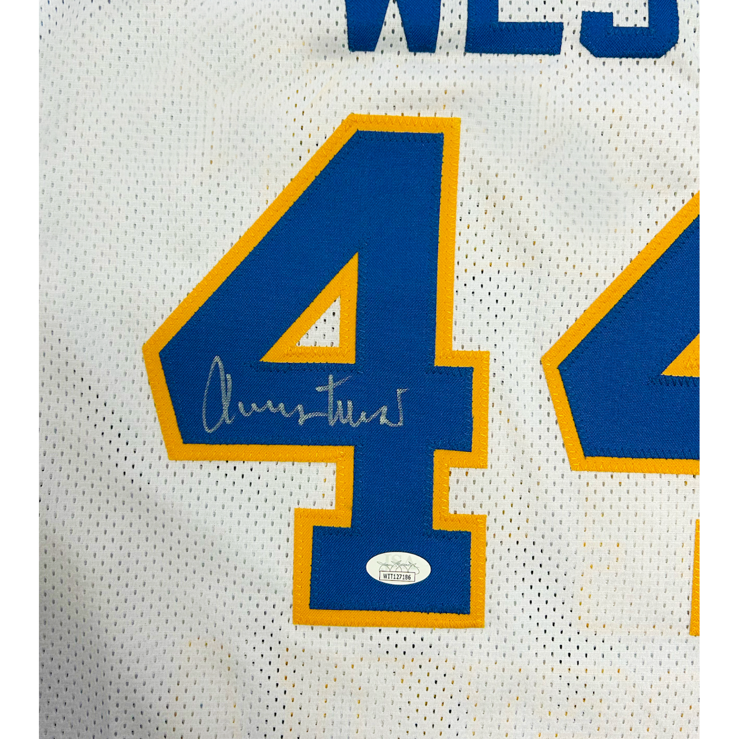 Jerry West Autographed #44 West Virginia Custom Jersey JSA Witnessed