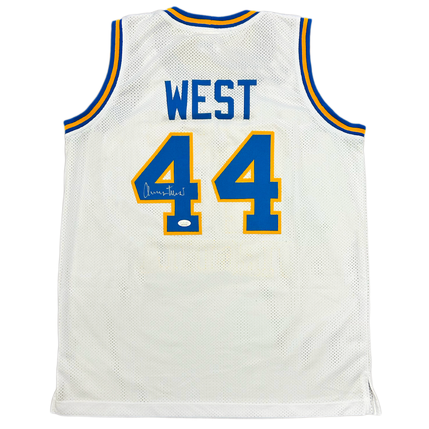 Jerry West Autographed #44 West Virginia Custom Jersey JSA Witnessed