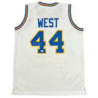 Jerry West Autographed #44 West Virginia Custom Jersey JSA Witnessed