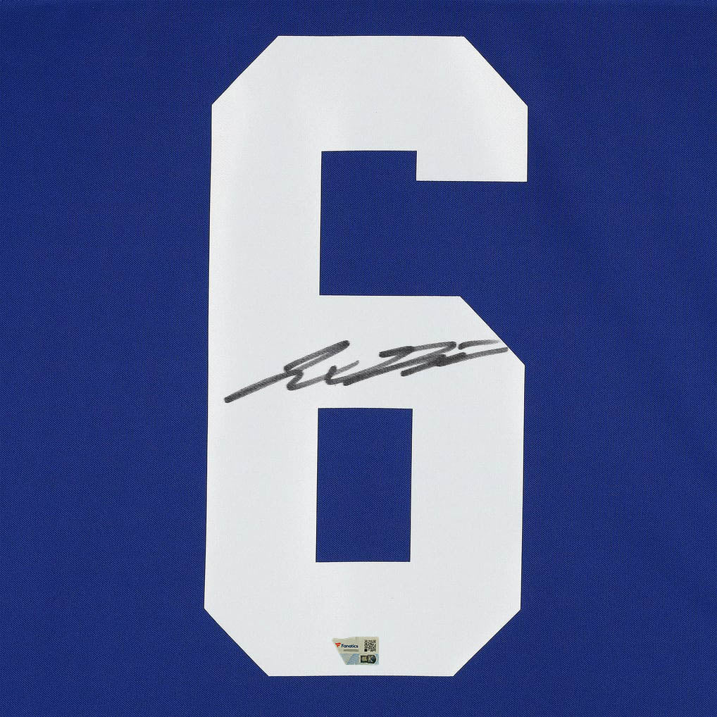 Jaxson Dart Autographed New York Giants Blue Nike Vapor Fuse Limited Jersey Fanatics