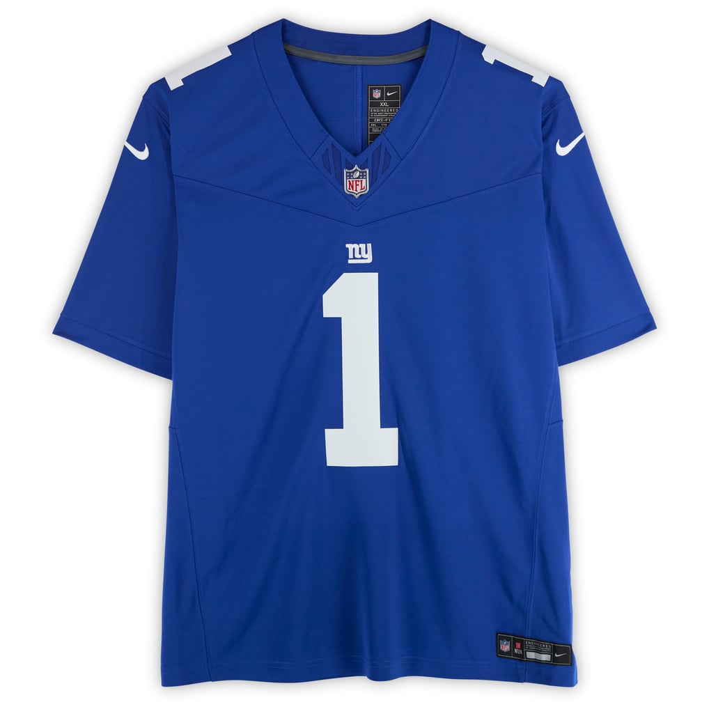 Malik Nabers Autographed New York Giants Royal Nike Vapor F.U.S.E. Limited Jersey Fanatics