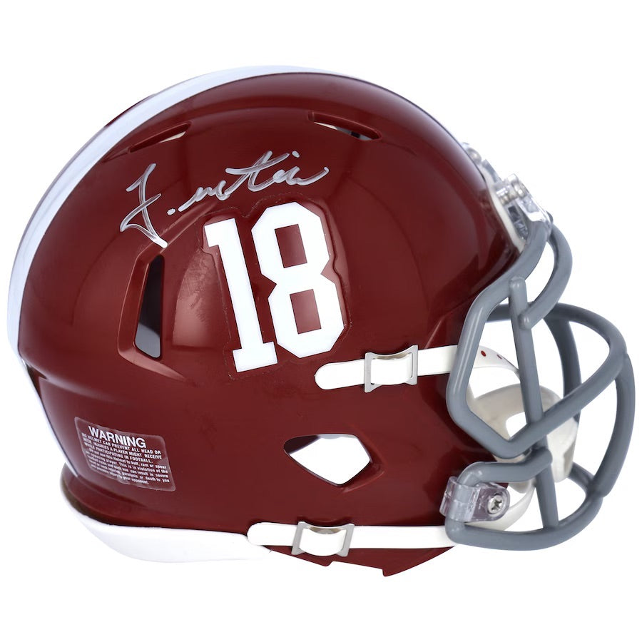 John Metchie Autographed Alabama Crimson Tide Mini Speed Helmet Fanatics