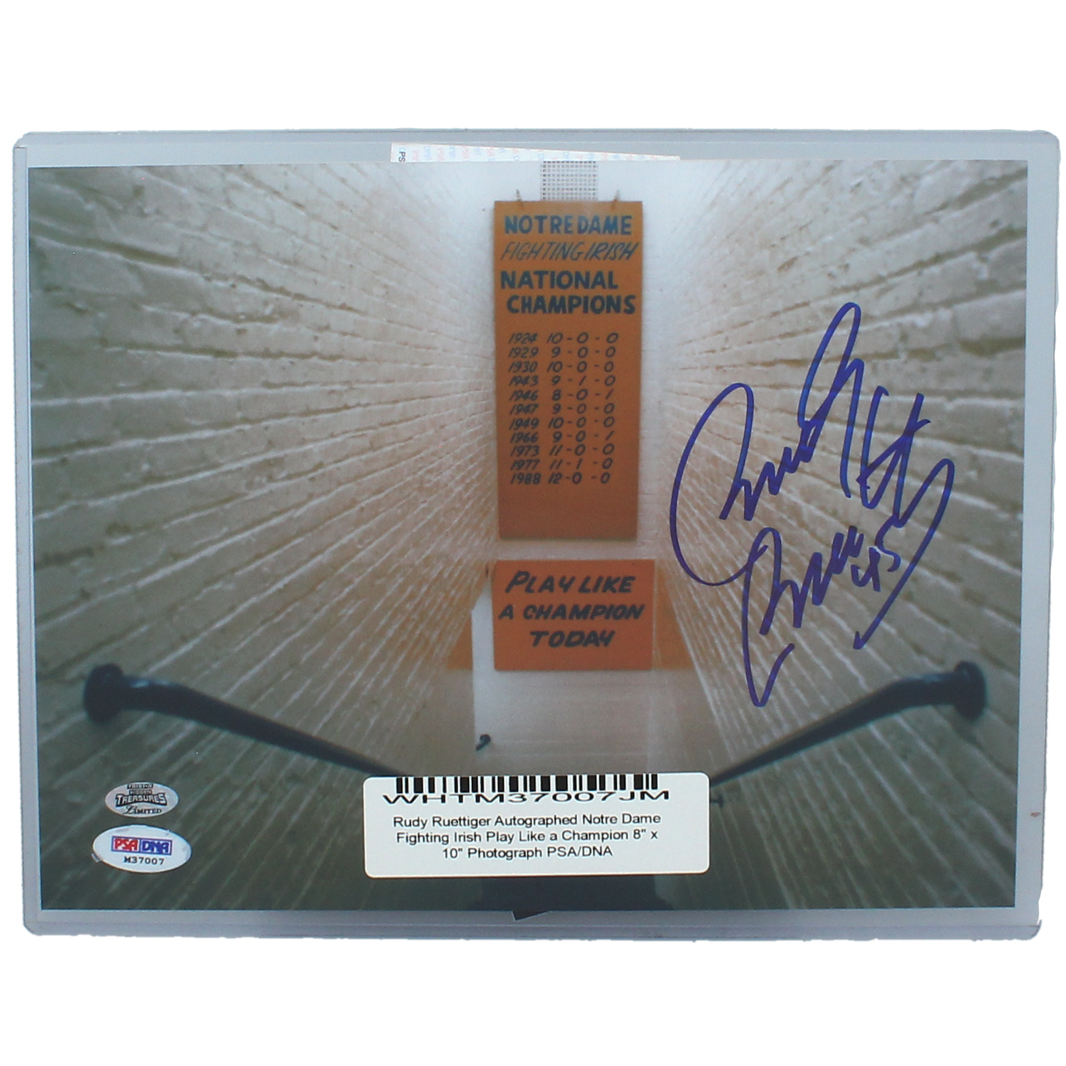 Rudy Ruettiger Autographed Notre Dame Fighting Irish Play Like a Champion 8" x 10" Photograph PSA/DNA