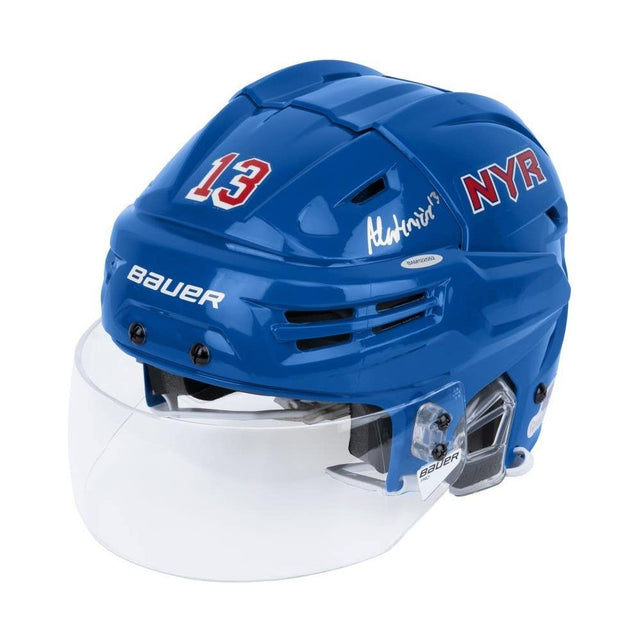 ALEXIS LAFRENIERE Autographed Blue Bauer New York Rangers Helmet UDA