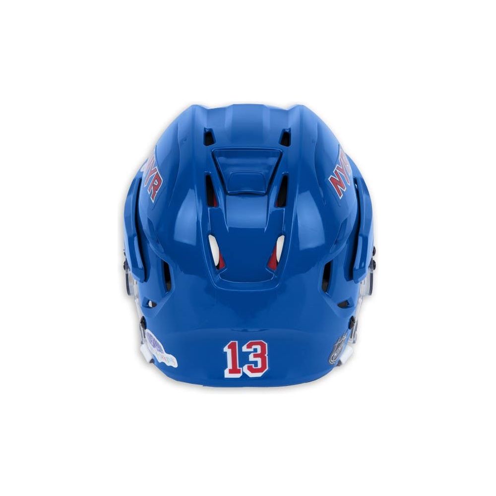 ALEXIS LAFRENIERE Autographed Blue Bauer New York Rangers Helmet UDA