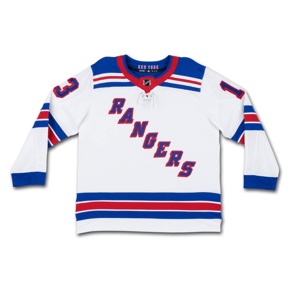 ALEXIS LAFRENIERE Autographed & Inscribed “NHL Debut 1/14/21” Authentic New York Rangers Adidas White Jersey UDA