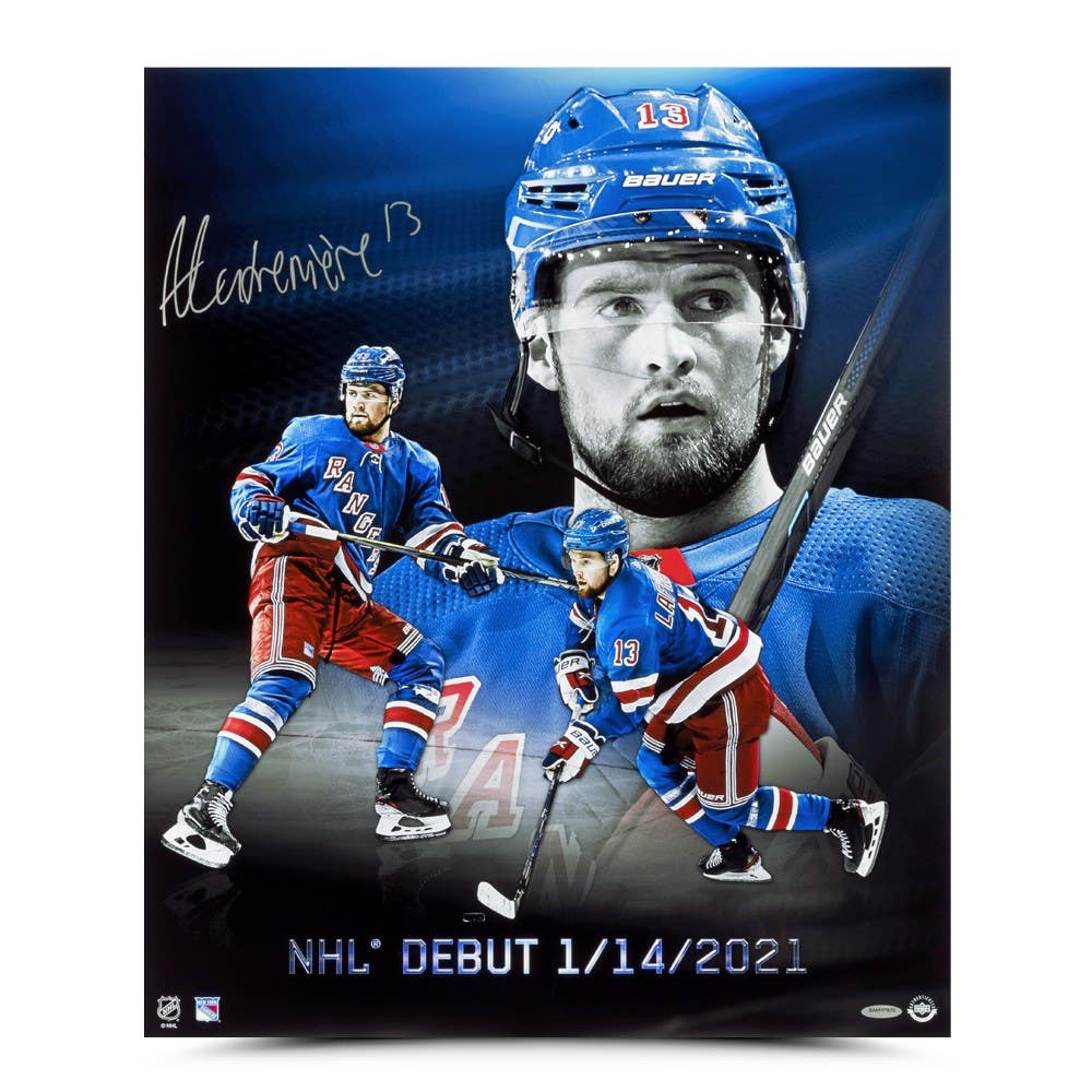ALEXIS LAFRENIERE Autographed New York Rangers “NHL Debut” 20x24 Photo UDA