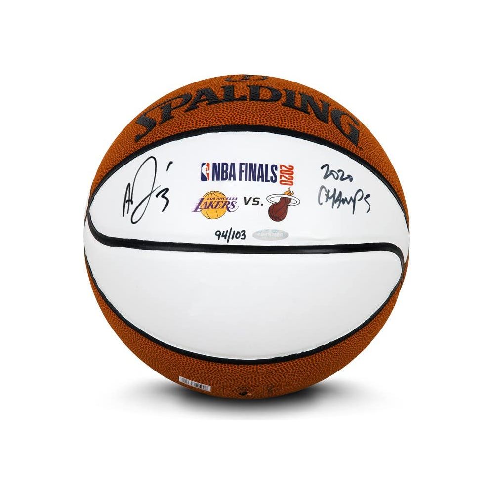 ANTHONY DAVIS Autographed & Inscribed LA Lakers Spalding Autograph Basketball With Laser Engraved NBA Finals Logos UDA