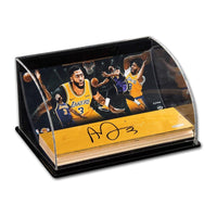 ANTHONY DAVIS Autographed Los Angeles Lakers NBA Game-Used Floor With “Rim Protection” 10x8 Photo Curve Display UDA