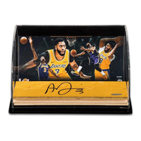 ANTHONY DAVIS Autographed Los Angeles Lakers NBA Game-Used Floor With “Rim Protection” 10x8 Photo Curve Display UDA