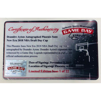 DEANDRE AYTON Autographed Phoenix Suns New Era 2018 Draft Day Cap GDL LE 1/22