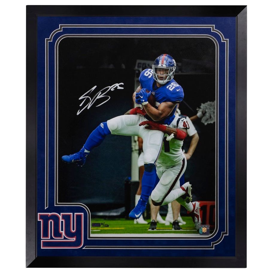 SAQUON BARKLEY Autographed New York Giants "Breakaway" 16x20 Photograph PANINI LE 6/126
