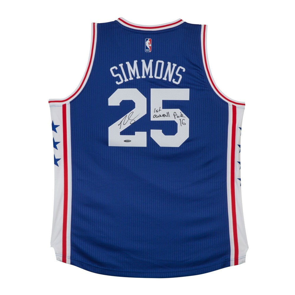 BEN SIMMONS Autographed & Inscribed Philadelphia 76ers Away Jersey UDA