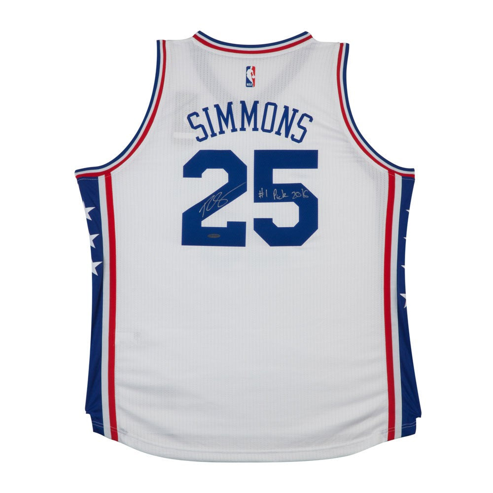 BEN SIMMONS Autographed & Inscribed Philadelphia 76ers Home Jersey UDA